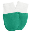 Kojenecké rukavičky pro novorozence úplet Babyrenka - Smaragd + bílá