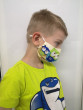 Látková respirační rouška - maska pro děti 3 - 6 let s kapsičkou sovičky modré