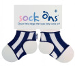 Sock ons - držák ponožek - Navy stripes 0-6m