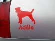 Nálepka na auto - "pes v autě" se jménem a obrázkem dle vlastního výběru