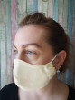 Látková respirační rouška - maska dvouvrstvá kapsou žlutá