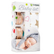 Baby set - bambusová osuška + kočárkový kolíček - Beige stars