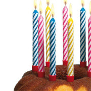 Dortové narozeninové svíčky se stojánky, 12 ks SusyCard