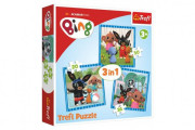Puzzle 3v1 Bing Bunny Zábava s přáteli v krabici