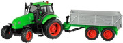 Traktor s vlečkou na setrvačník se zvukem a světlem, kov ŠEDÁ VLEČKA