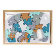 Dřevěné puzzle s čísly Slon Kindsgut
