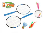 Badmintonové rakety 2ks 44x22cm + košíček + míček