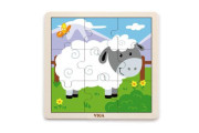 Dřevěné puzzle 9 dílků - ovečka Viga