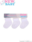 Kojenecké pruhované ponožky bílé - 3ks vel. 56 (6-7) New Baby 
