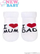 Froté ponožky bílé I Love Mum and Dad vel. 62  New Baby