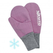ESITO Zimní palcové rukavice softshell s beránkem antique pink