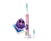 Sonický elektrický zubní kartáček dětský s bluetooth růžový