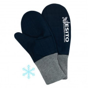ESITO Zimní palcové rukavice softshell s beránkem navy blue