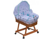 Proutěný košík na miminko s boudičkou Scarlett Pupis - modrá