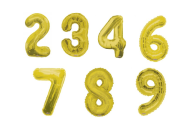 Nafukovací číslice zlatá 87 cm