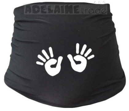 Těhotenský pás s ručičkami - černý